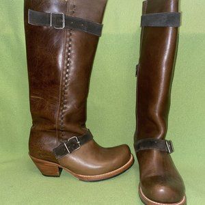 Brown John Fluevog Knee High Frontier Colt Womens US9